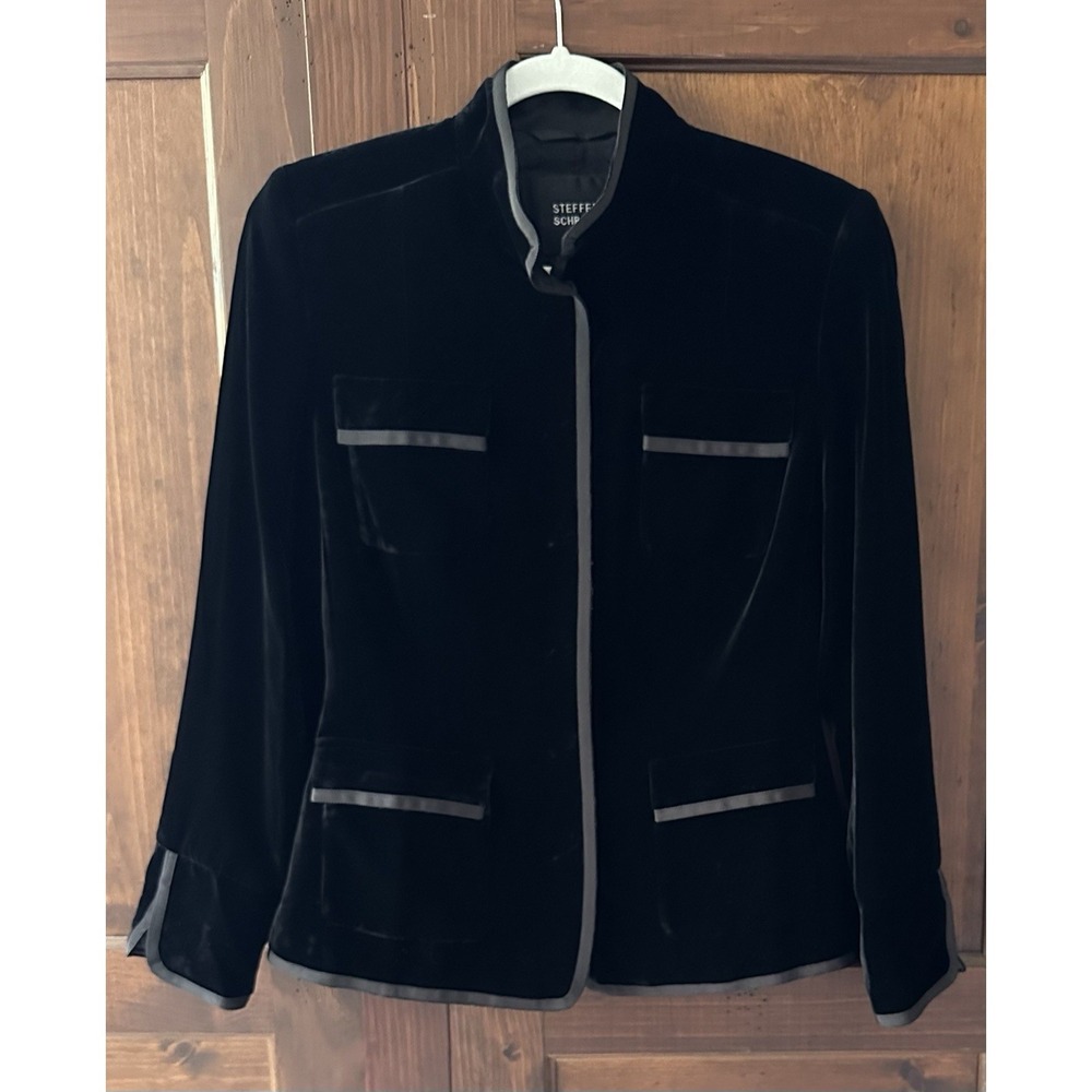 Steffen Schraut Women's Viscose Velvet‎ Fancy Jacket Size 36 Small Black